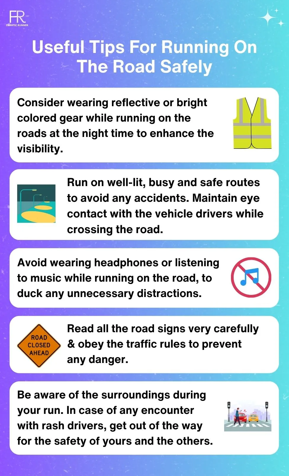 Infographic Of Useful Tips For Running On the Road Safely