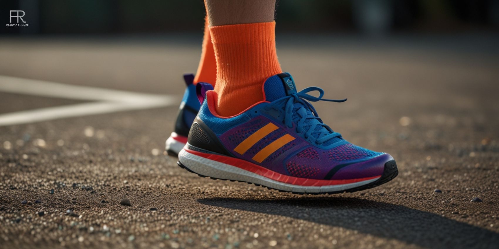 an close up image of a runner's feet wearing carbon-plated running shoes