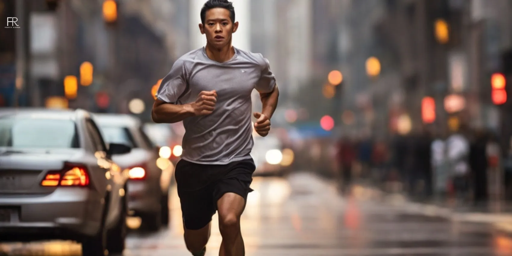 a male runner running against the traffic