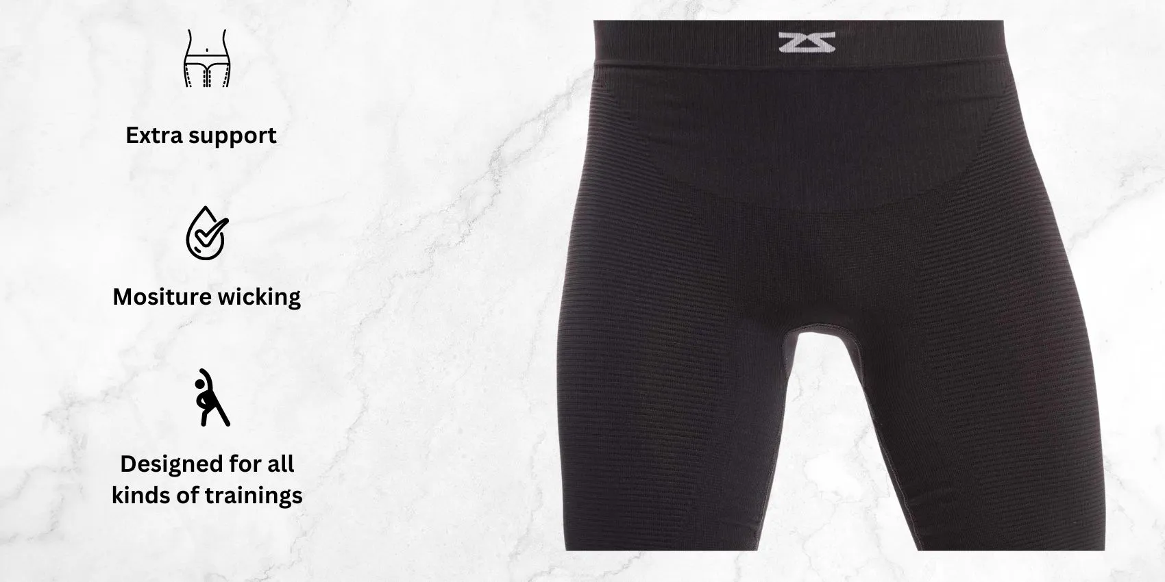 an image of zaesnah recovery compression shorts