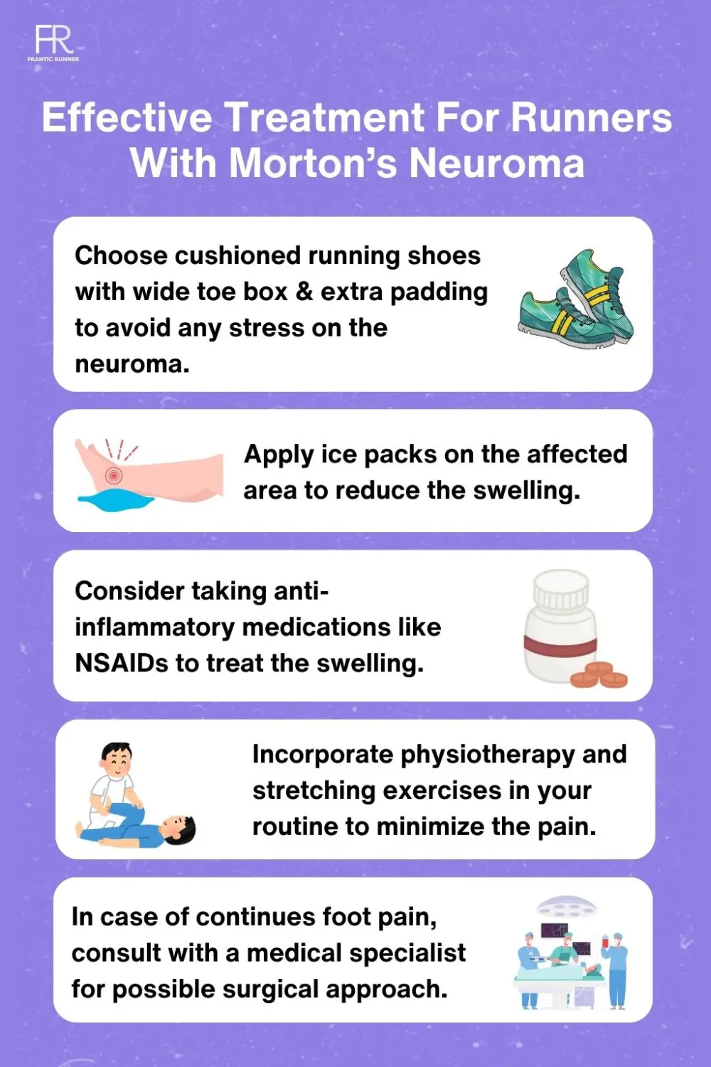 an infographic explaining running with morton's neuroma