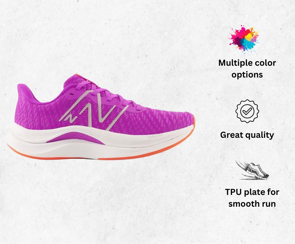 an product image of New Balance Women's FuelCell Propel V4 Running Shoe alongside its main features