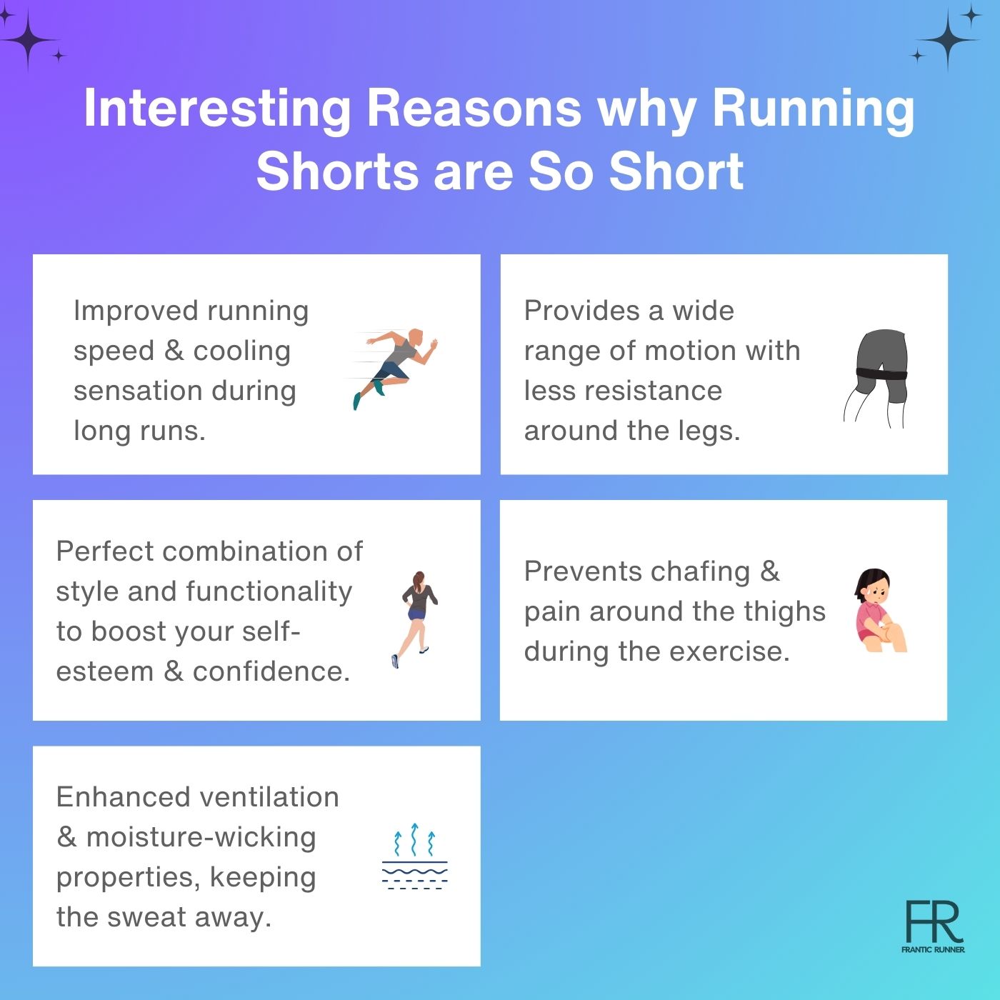 Infographic explaining intriguing reasons of why running shorts are so short