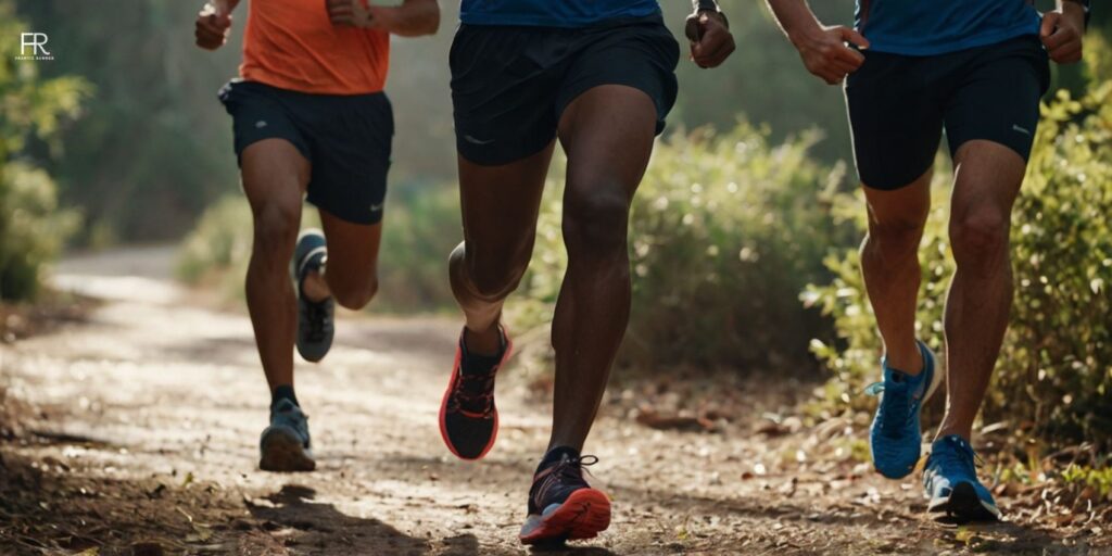 a group of runners running wearing running shoes for morton's neuroma