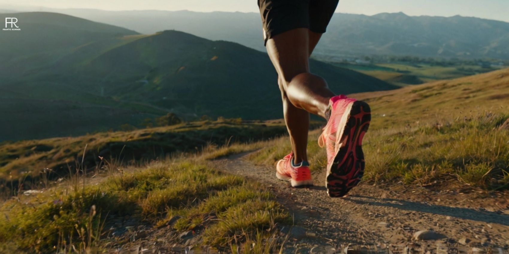 a runner running on the hills while wearing running shoes for narrow feet