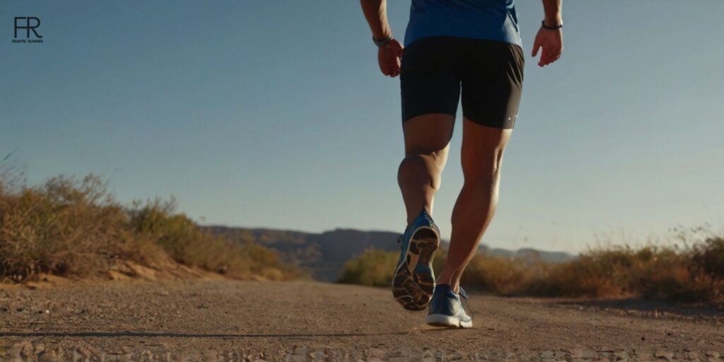 an image of a runner running on the road while wearing running shoes for bunions