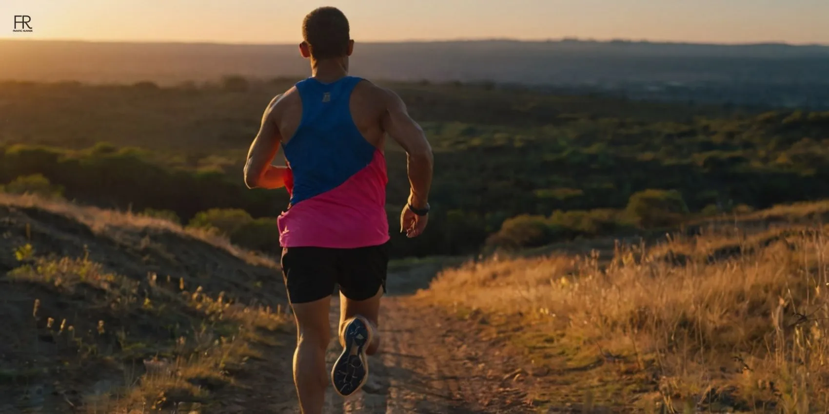 an image of a runner wearing vibrant running gear & shoes, while exercising for the 9 benefits of running before sunrise