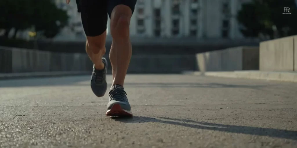 a man running on the concrete while wearing best running shoes for concrete